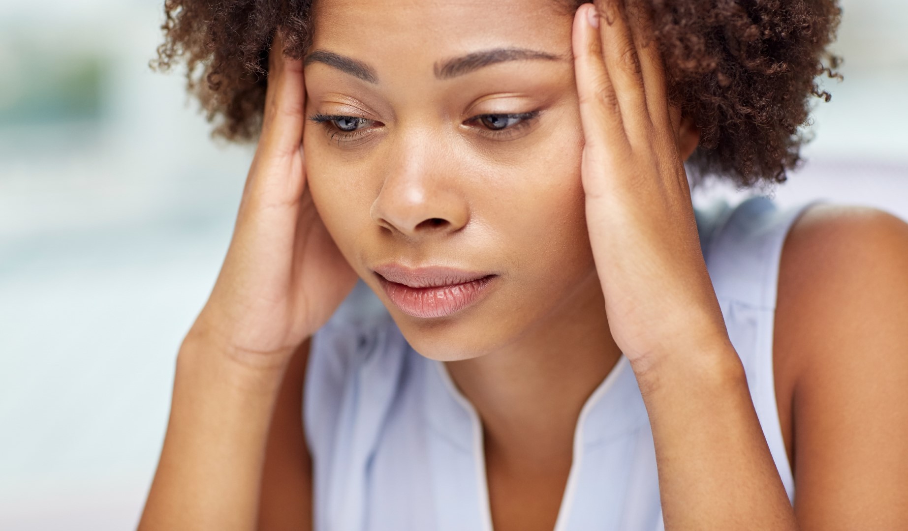 woman dealing with stress and fatigue